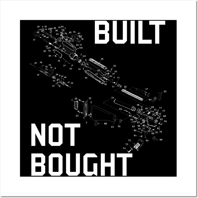 Built Not Bought - AR15 Builder, Gun Enthusiast, Gunsmith Wall Art by SpaceDogLaika